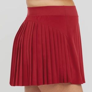 NWOT SPANX • get moving pleated skirt in rich red sz XS